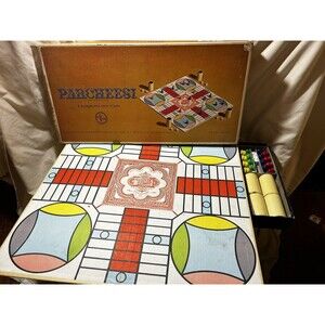 Vintage Parcheesi Board Game 1964 Gold Seal Edition Backgammon of India